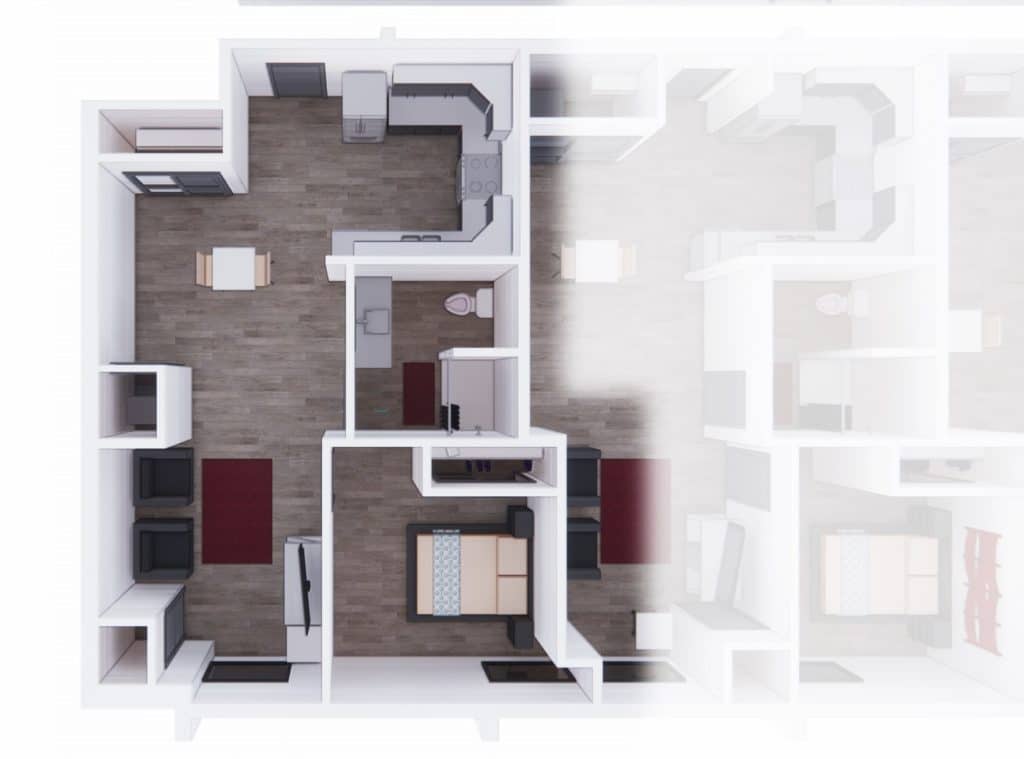 modern floorplan for Billings,Montana apartment